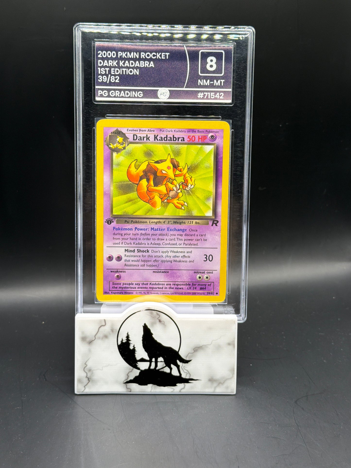 2000 Pokémon 1st edition Dark Kadabra graded 8