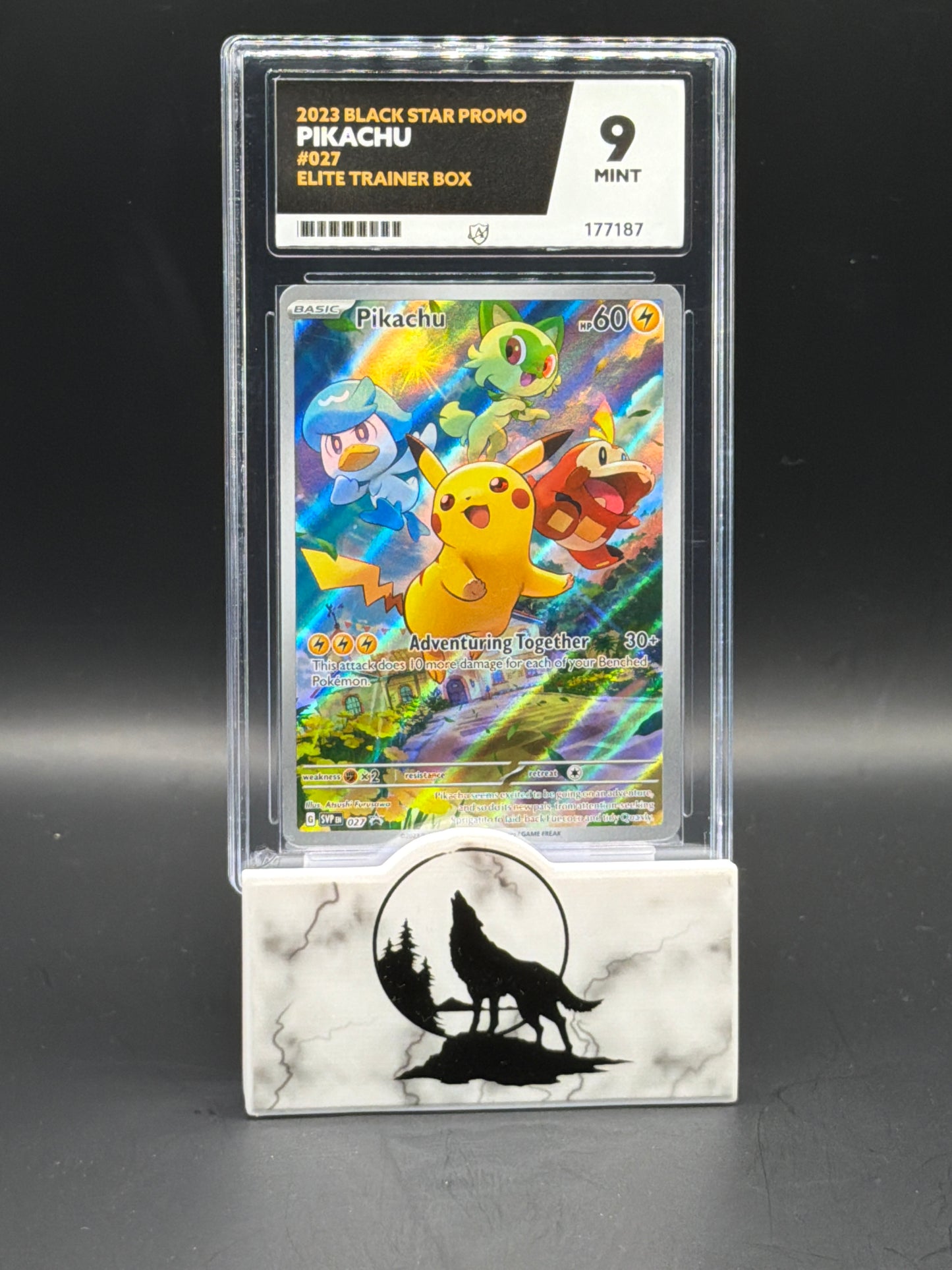 2023 Black Star Promo Pikachu from Paldea evolved graded 9