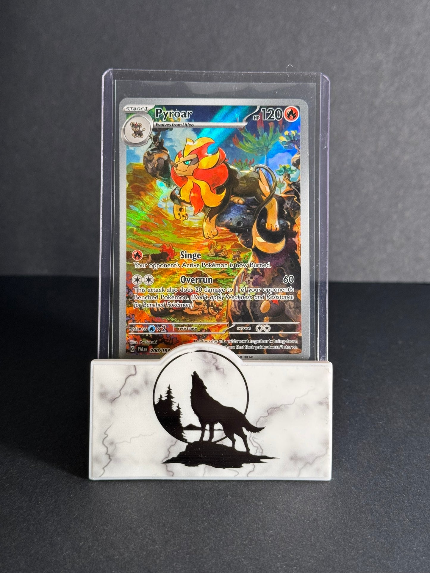 2023 Full art rare Pyroar from the Paldea Evolved series