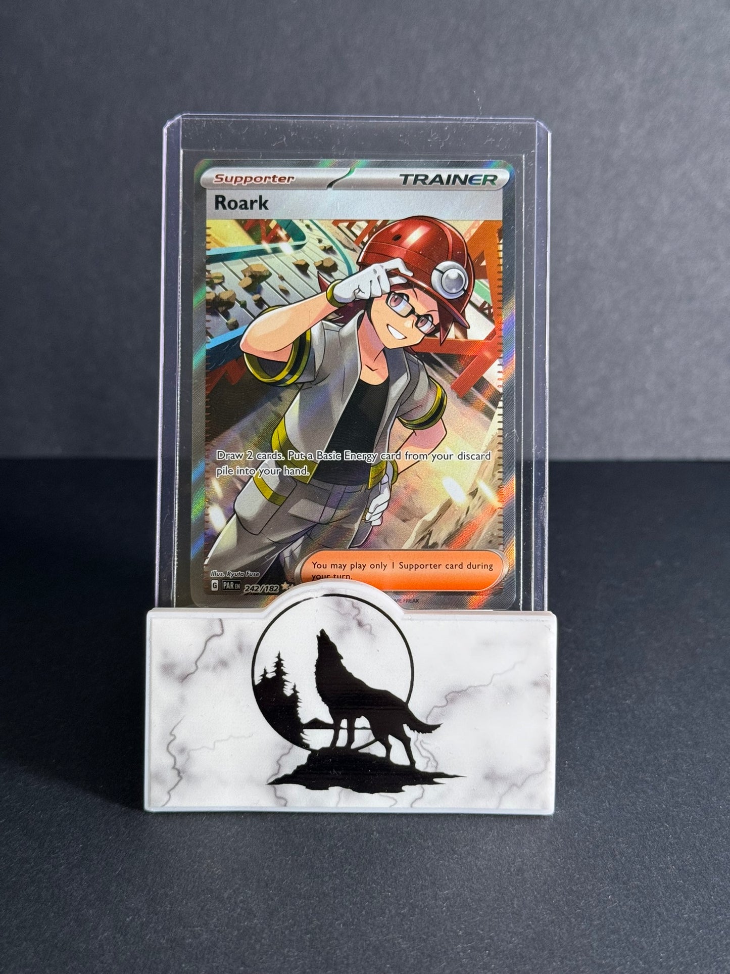 2023 Trainer Card Roark full art ultra rare from Paradox Rift series.