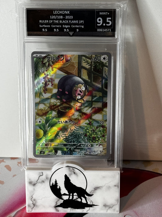 GET Graded9.5 MINT+  card Lechonk 2023 Ruler of the black flame