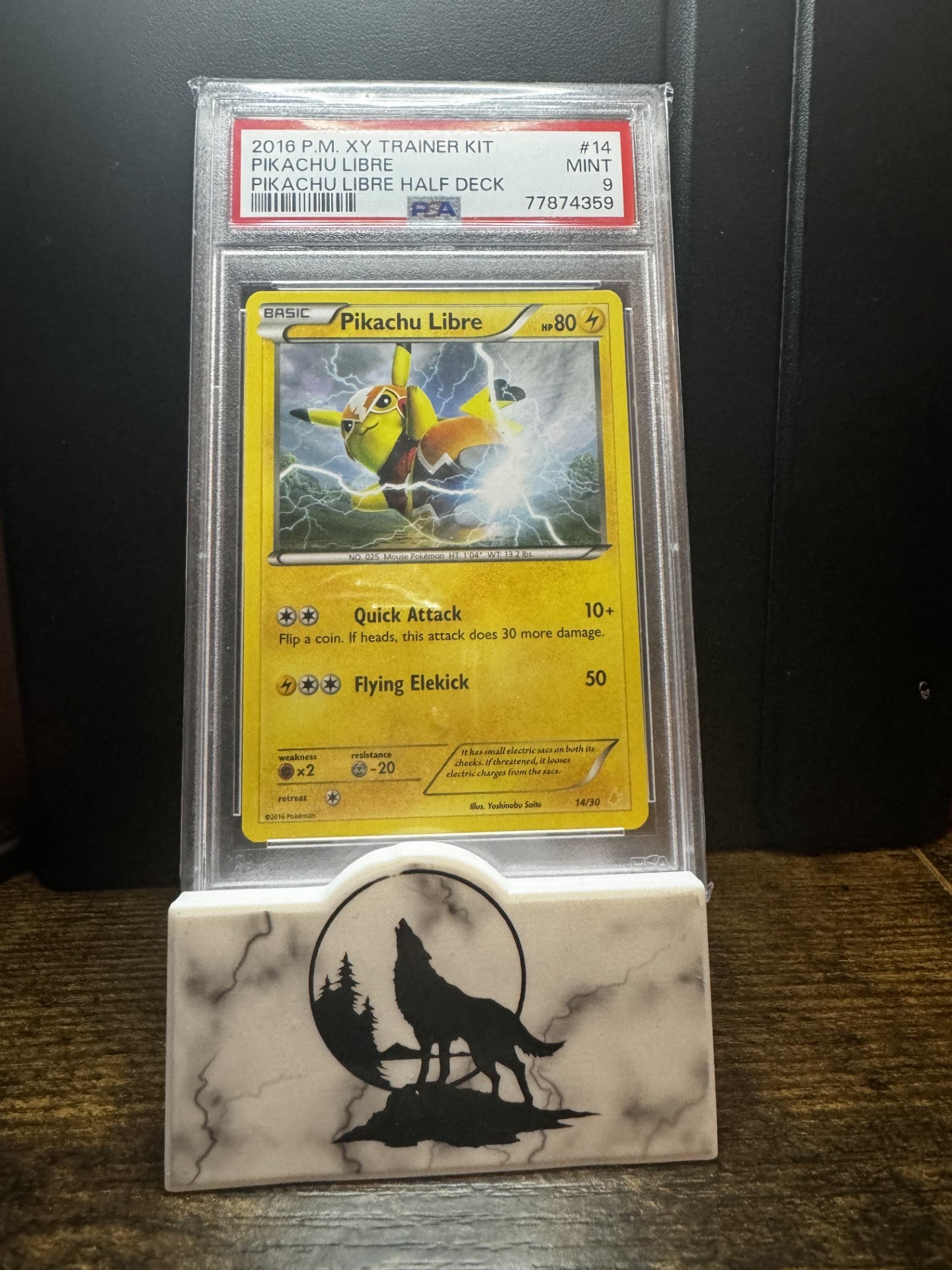 PSA Graded 9 MINT Pikachu Libre 2016 Card